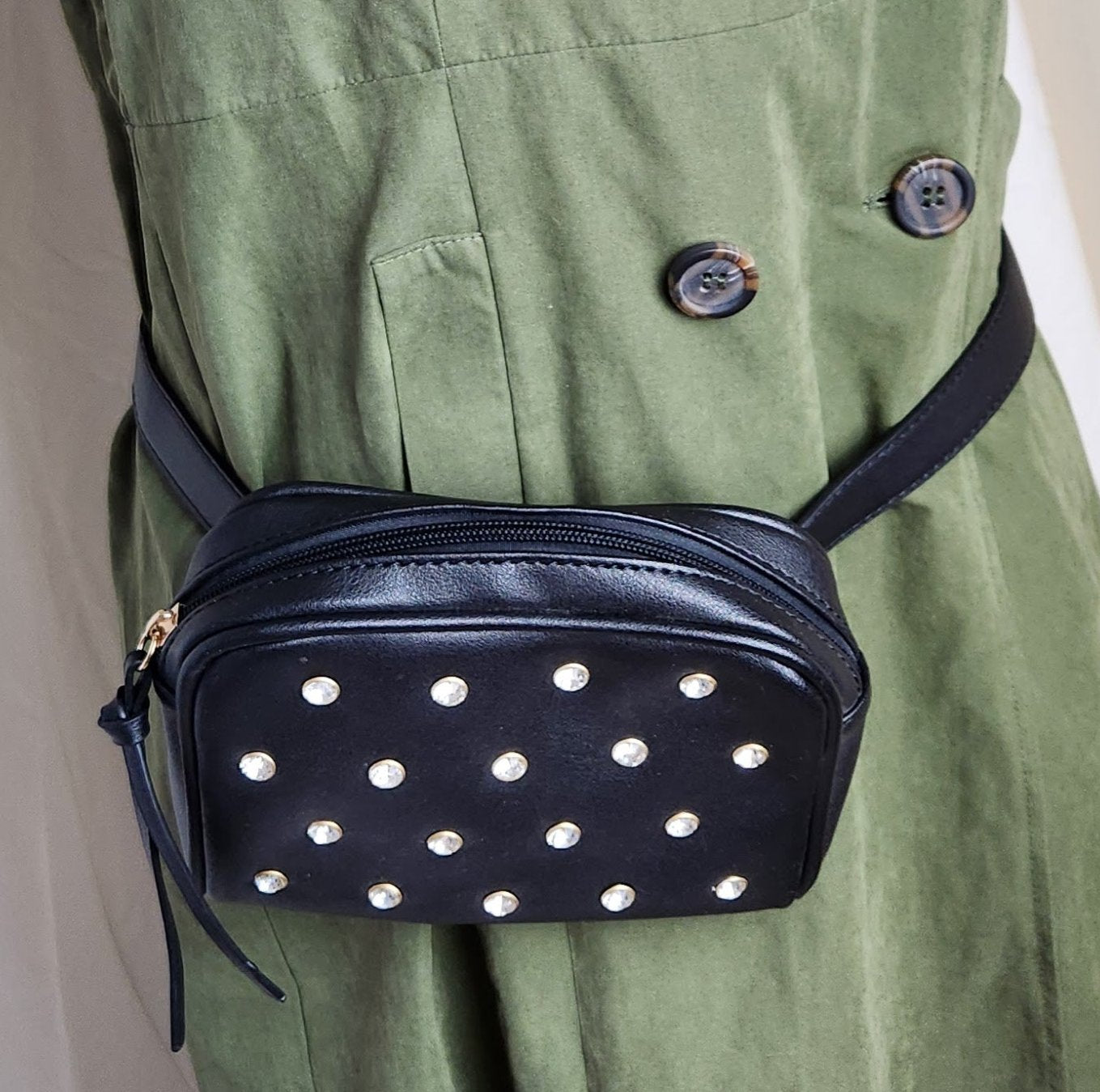 Black Studded Wild Fable Belt Purse / Fanny Pack