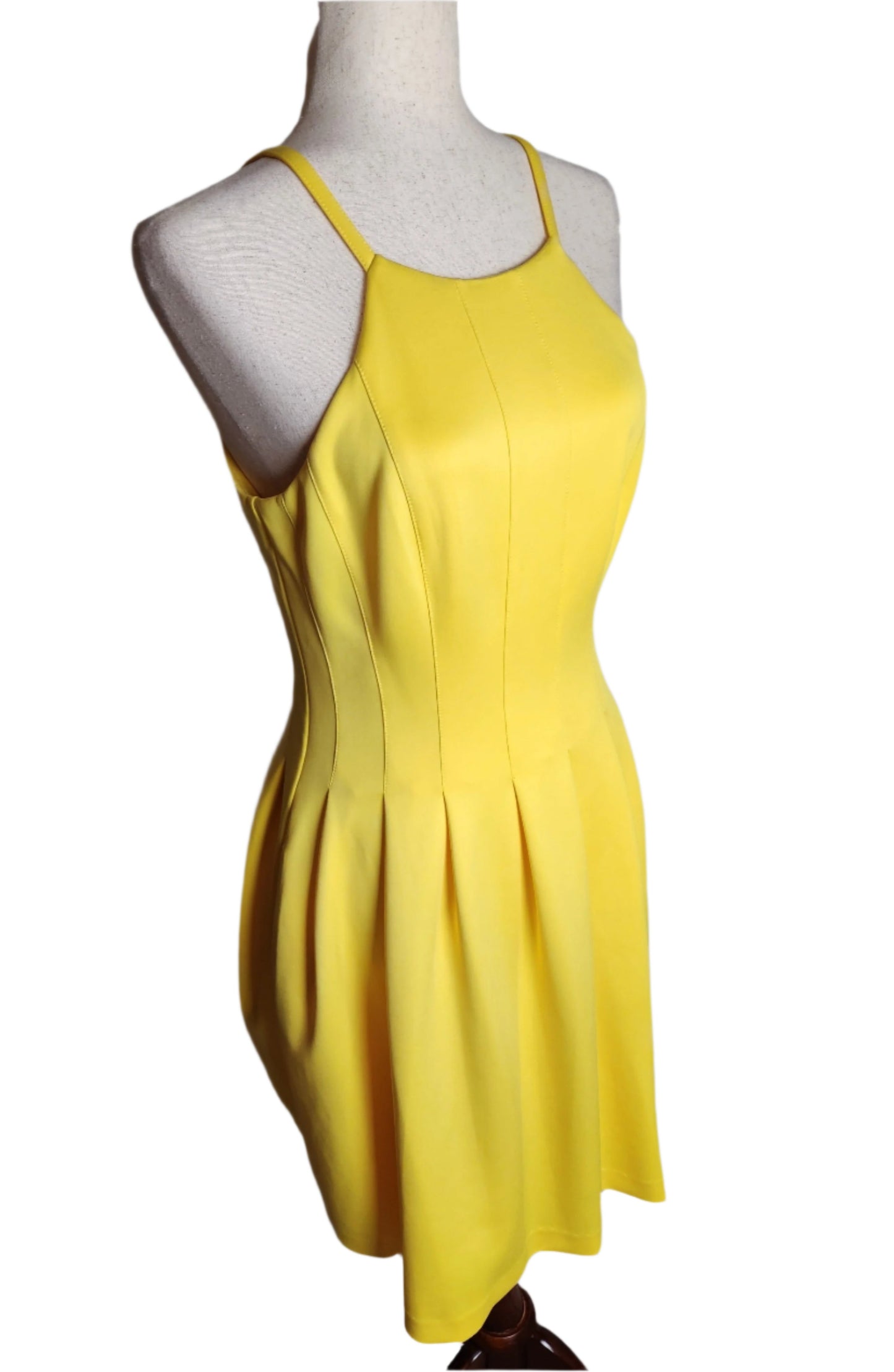 yellow cocktail dress