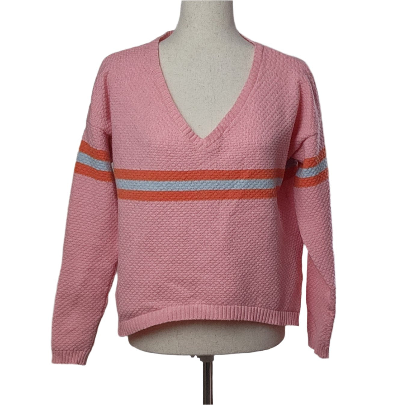 Size M Charlotte Russe Pink Sweater with Stripe