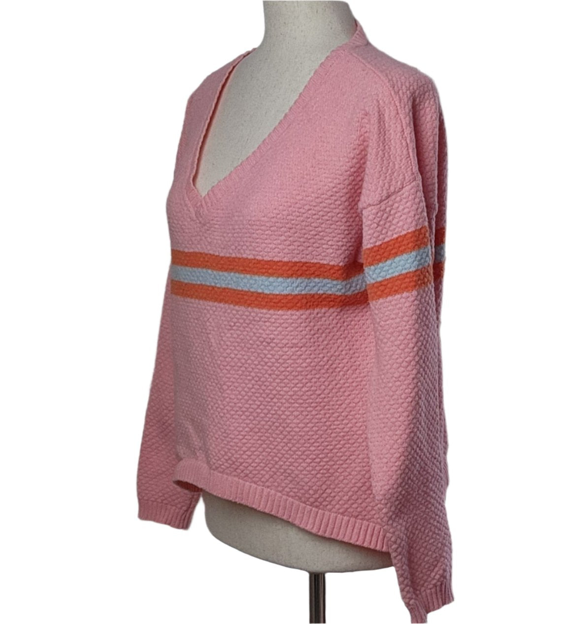 Size M Charlotte Russe Pink Sweater with Stripe