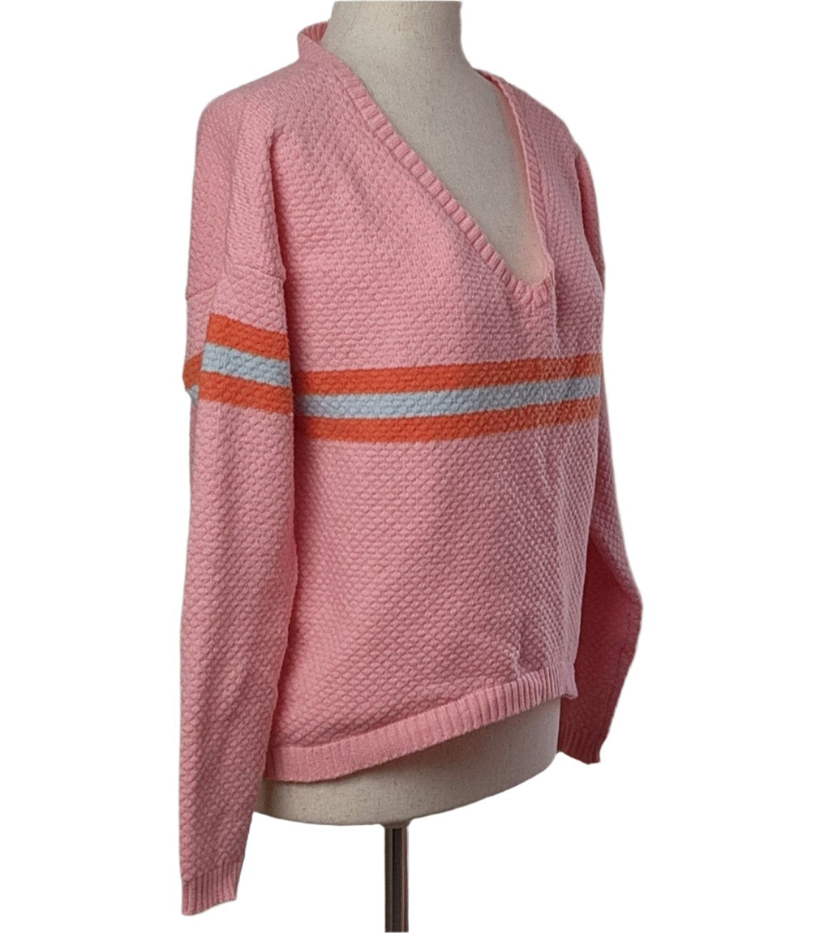 Size M Charlotte Russe Pink Sweater with Stripe