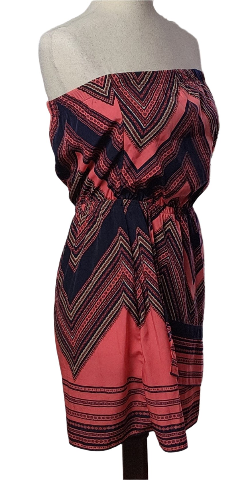 Size S Express Navy & Coral Dress