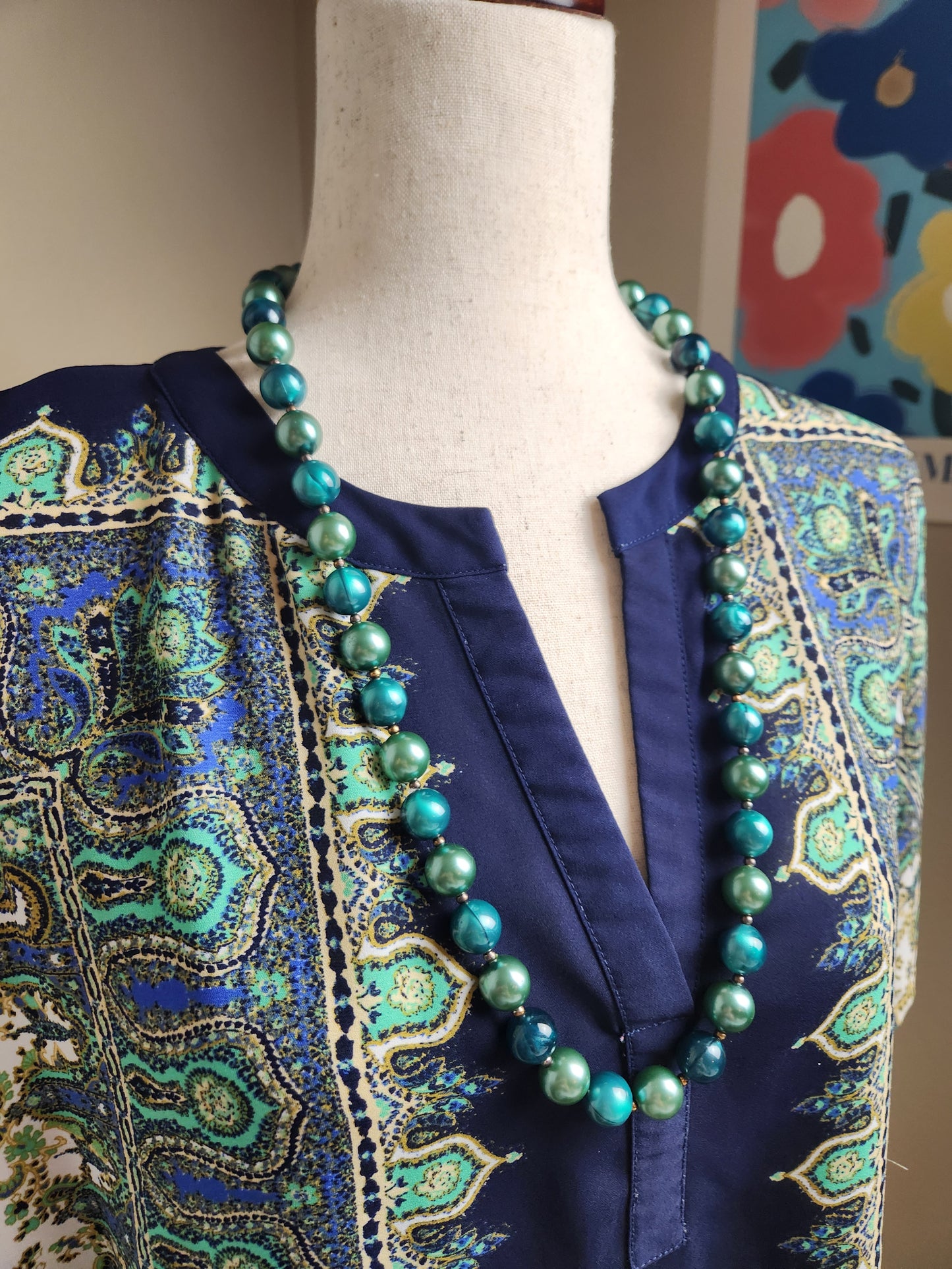Multi Turquoise Beaded Necklace