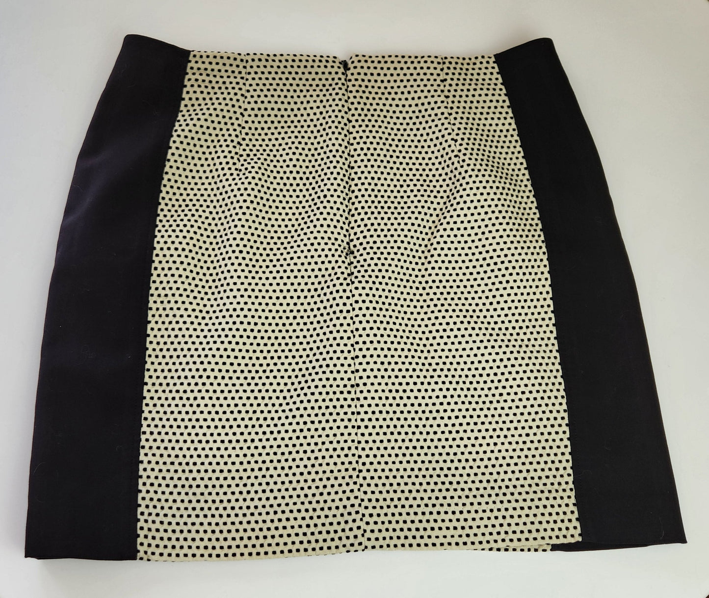 Size 8 Black with Cream & Polka dots Skirt