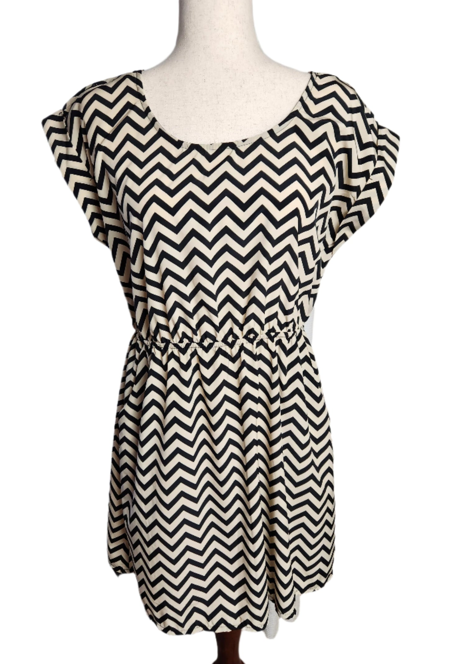 Size L Tan / Black Dress by Pink Rose