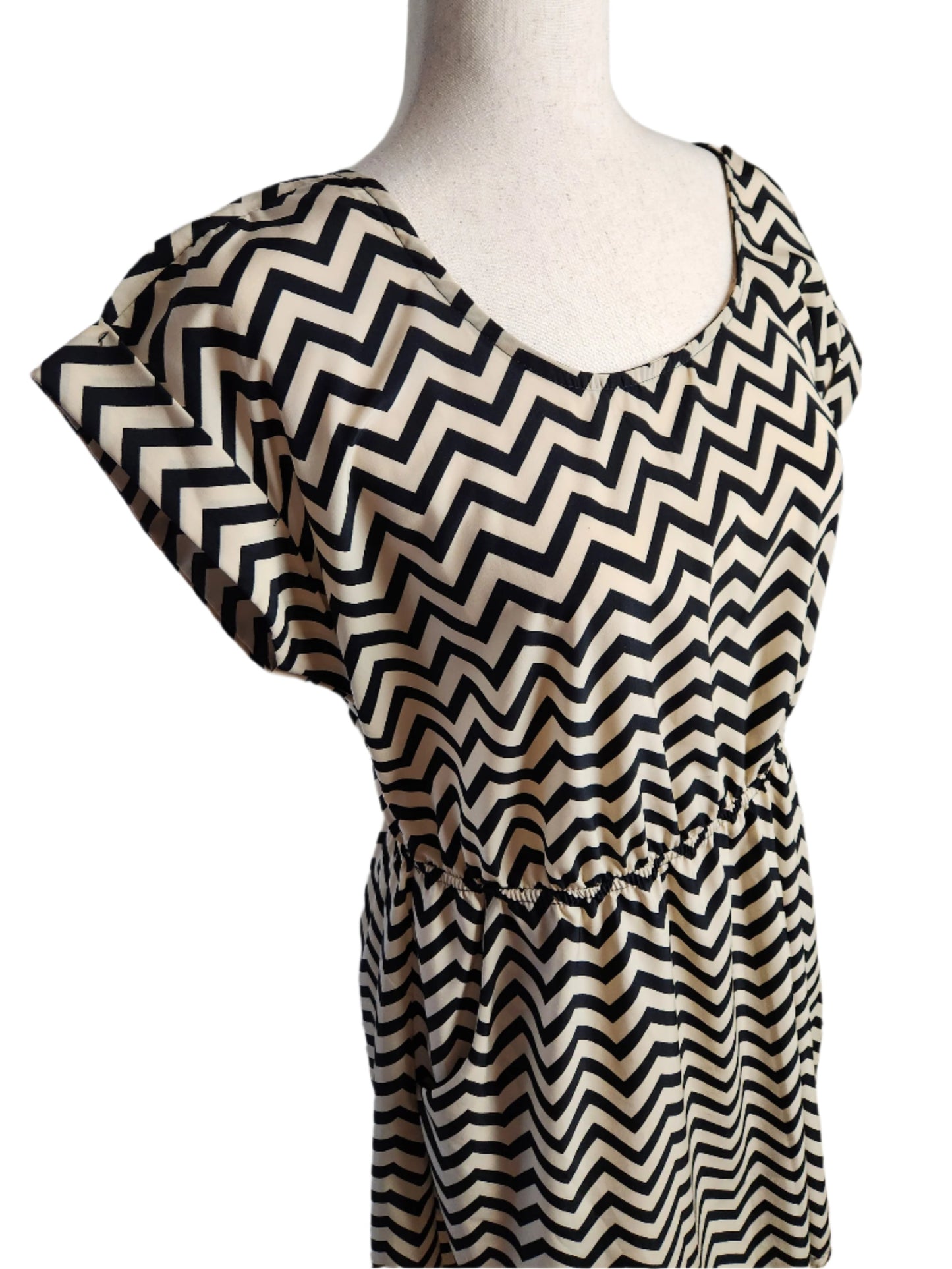 Size L Tan / Black Dress by Pink Rose