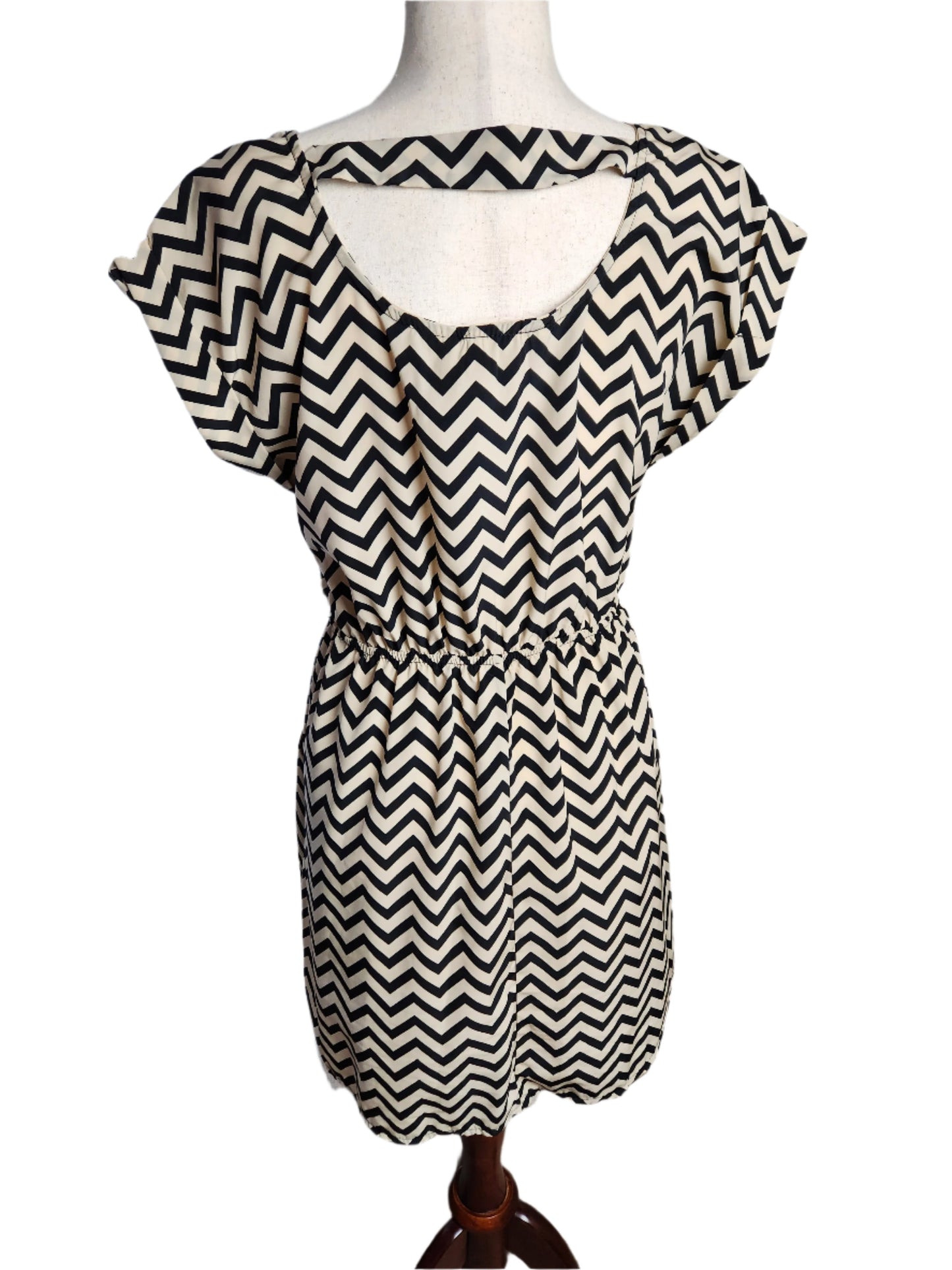 Size L Tan / Black Dress by Pink Rose