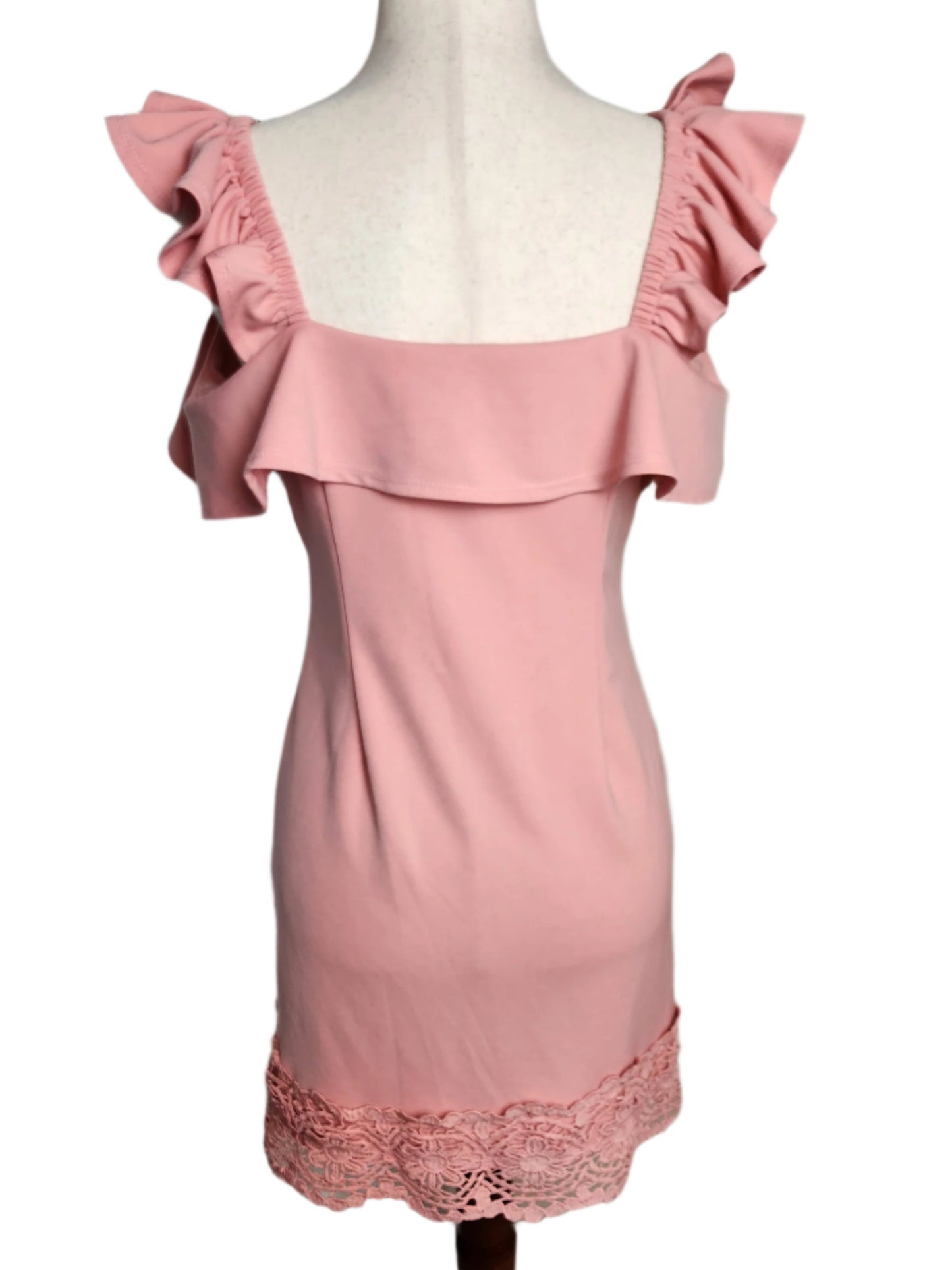Size XL Pink Ruffle Strapless by KALFTINE