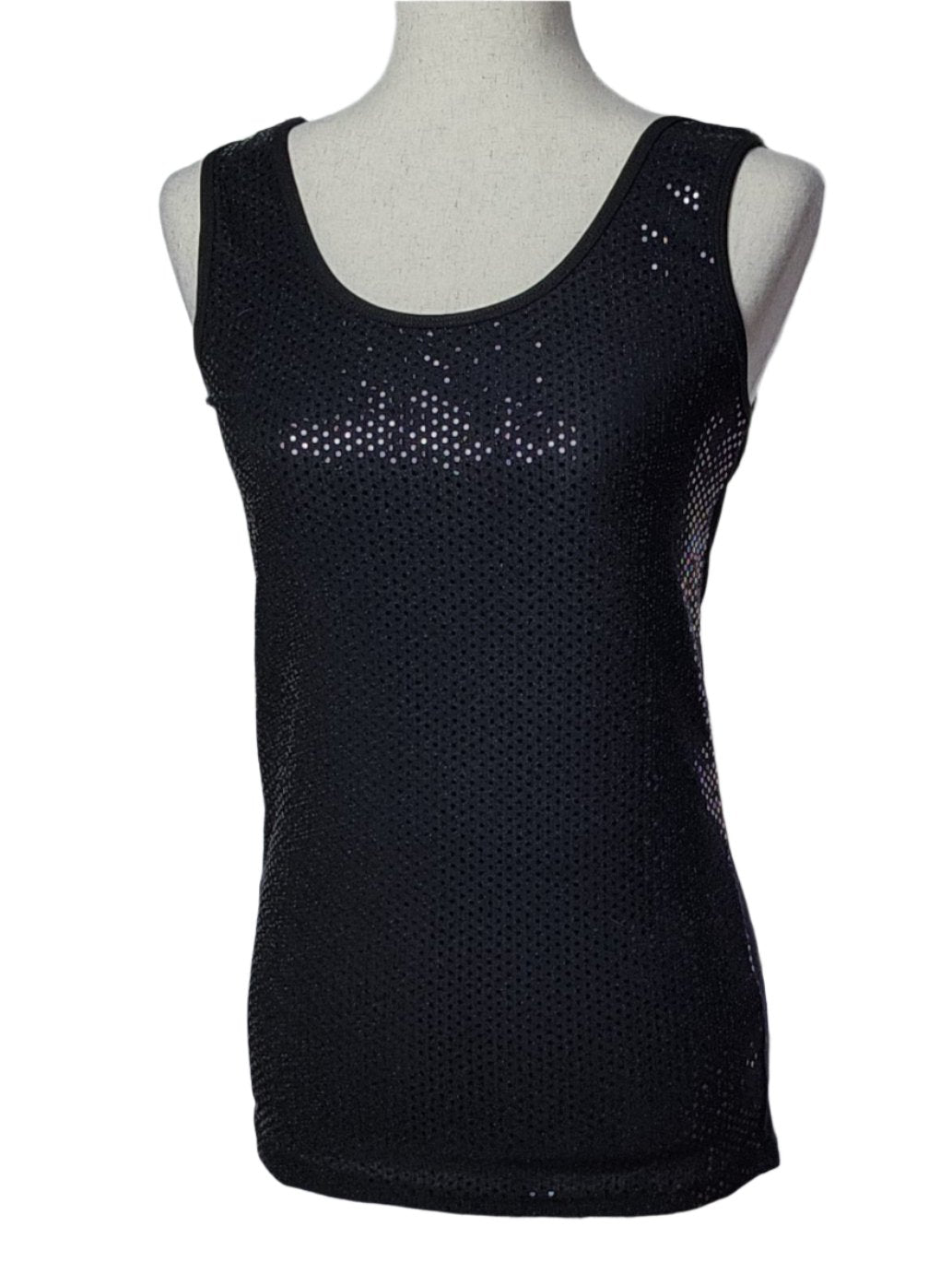 black sequin tank top