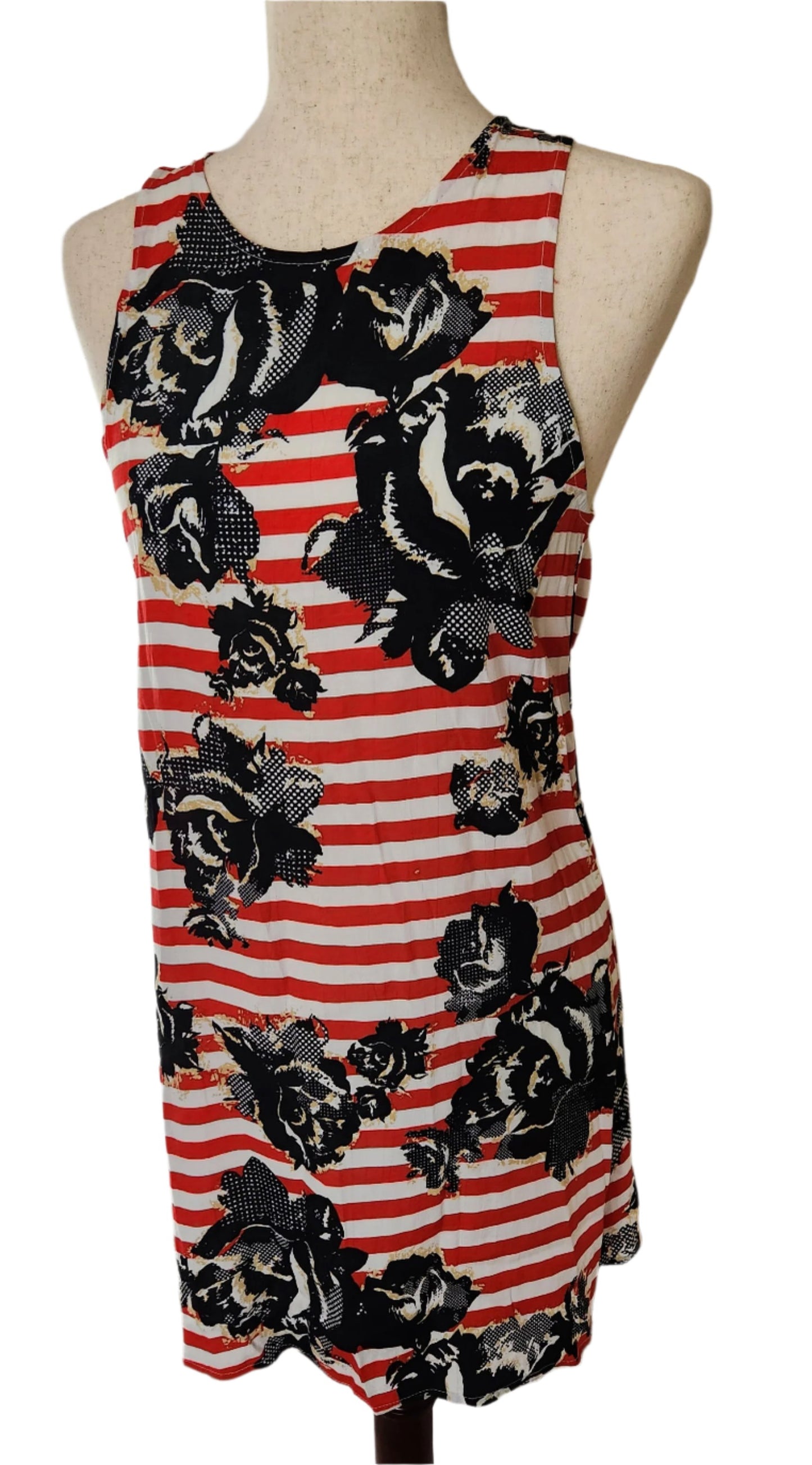 Size XS Red Stripe with Black Floral by WAYF