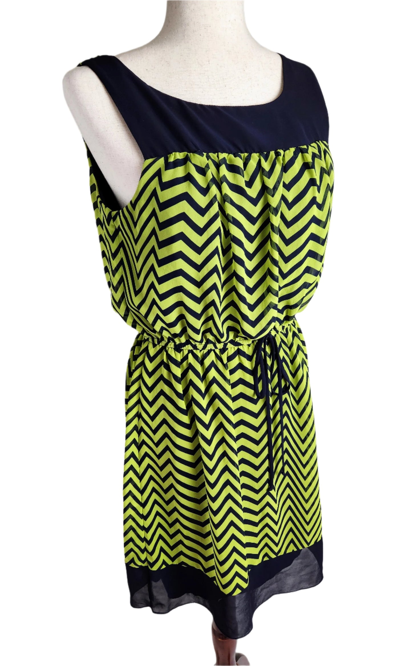 Size 10 Lime Green / Navy Dress