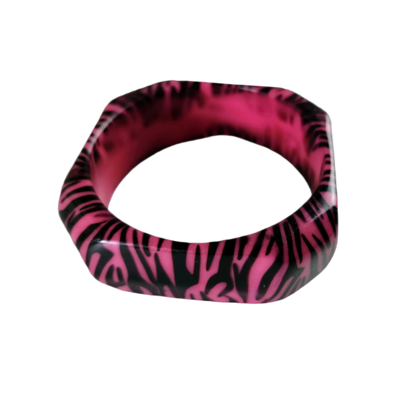 Pink Bracelet with Black Zebra Print