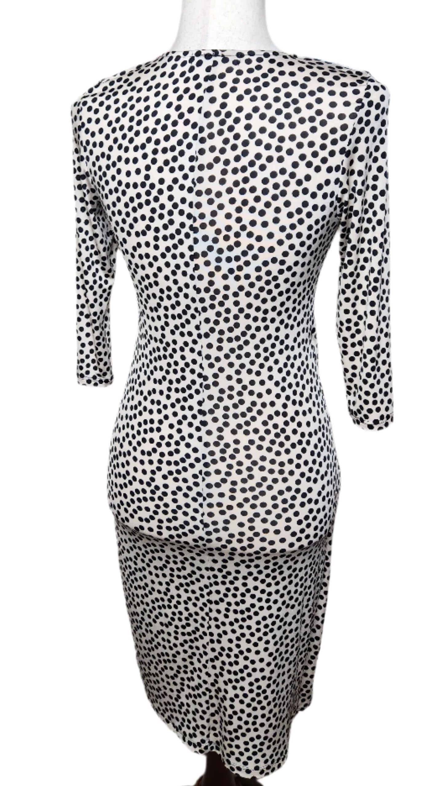 Size M Tan Polka Dot Dress by Michael Farrell