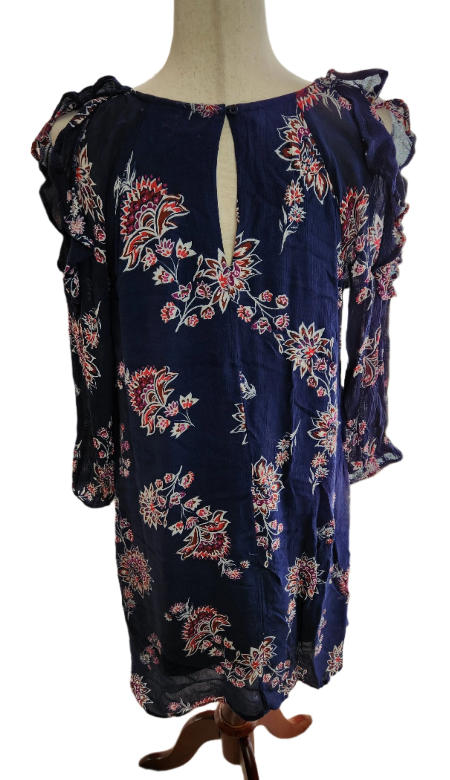 Size M Navy Floral Cold Shoulder Dress by Old Navy