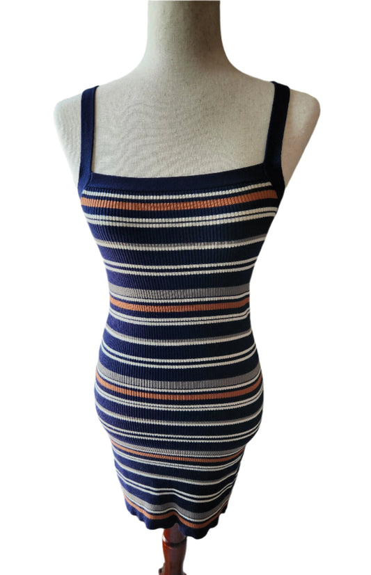 Size M Navy Striped Tank Dress by French Kiss